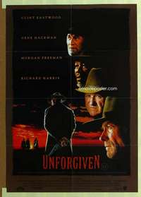 h817 UNFORGIVEN Aust one-sheet movie poster '92 Eastwood, Hackman