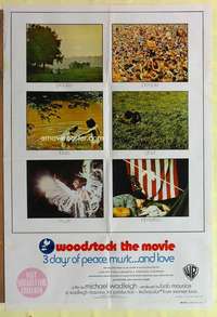 h822 WOODSTOCK Aust one-sheet movie poster '70 classic rock & roll concert!
