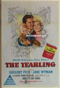 h824 YEARLING Aust one-sheet movie poster '46 Gregory Peck classic!