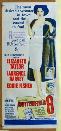 h835 BUTTERFIELD 8 Aust daybill '60 sexy Liz Taylor is most desirable & easiest to find!