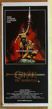 h839 CONAN THE BARBARIAN Australian daybill movie poster '82 Schwarzenegger