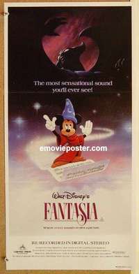 h845 FANTASIA Australian daybill movie poster R82 Mickey Mouse, Disney!