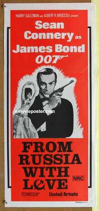 h852 FROM RUSSIA WITH LOVE Australian daybill movie poster R70s James Bond!