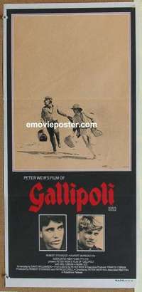 h854 GALLIPOLI Australian daybill movie poster '81 Peter Weir, Mel Gibson
