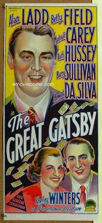 h857 GREAT GATSBY Australian daybill movie poster '49 Alan Ladd, Field