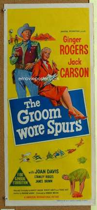 h858 GROOM WORE SPURS Australian daybill movie poster '51 Ginger Rogers