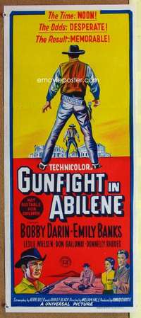 h859 GUNFIGHT IN ABILENE Australian daybill movie poster '67 Bobby Darin