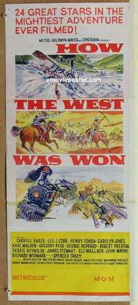 h862 HOW THE WEST WAS WON #2 Australian daybill movie poster '64 John Ford