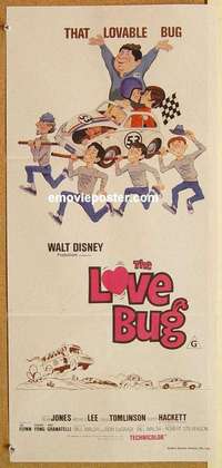 h873 LOVE BUG Australian daybill movie poster R1970s Volkswagen Beetle Herbie