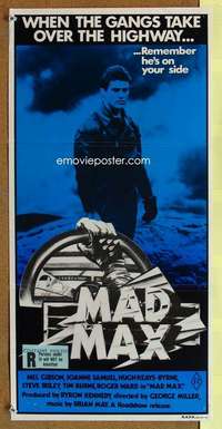 h874 MAD MAX Australian daybill movie poster '80 Mel Gibson, George Miller