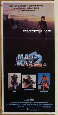 h875 MAD MAX 2: THE ROAD WARRIOR Australian daybill movie poster '82 Mel!