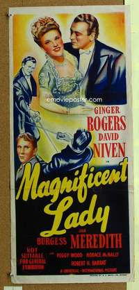 h876 MAGNIFICENT DOLL Australian daybill movie poster '46 Ginger Rogers