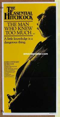 h877 MAN WHO KNEW TOO MUCH Australian daybill movie poster R83 Hitchcock