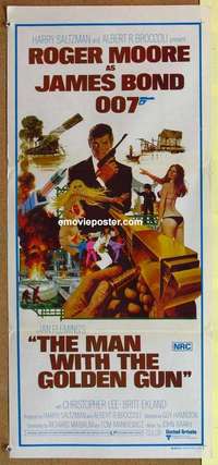 h879 MAN WITH THE GOLDEN GUN Australian daybill movie poster '74 James Bond!