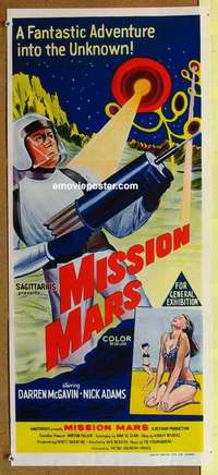 h885 MISSION MARS Australian daybill movie poster '68 Darren McGavin