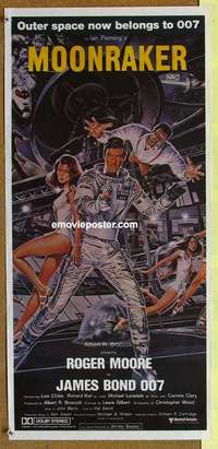 h888 MOONRAKER Australian daybill movie poster '79 Moore as James Bond!