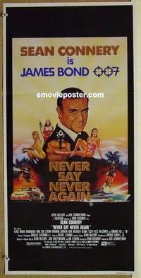h890 NEVER SAY NEVER AGAIN Australian daybill movie poster '83 Sean Connery, Bond