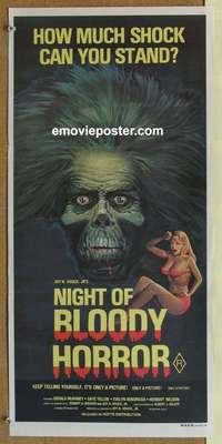 h891 NIGHT OF BLOODY HORROR Australian daybill movie poster '70s