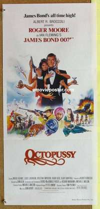 h892 OCTOPUSSY Australian daybill movie poster '83 Moore as James Bond!