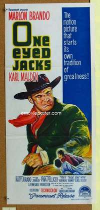 h893 ONE EYED JACKS Australian daybill movie poster '61 Marlon Brando
