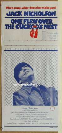 h894 ONE FLEW OVER THE CUCKOO'S NEST Australian daybill movie poster '75