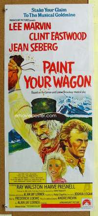 h895 PAINT YOUR WAGON Australian daybill movie poster '69 Clint Eastwood