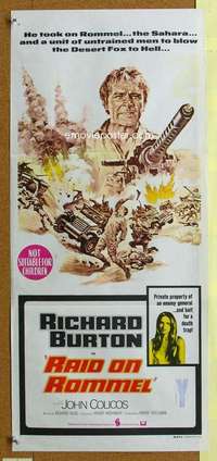 h898 RAID ON ROMMEL Australian daybill movie poster '71 Richard Burton