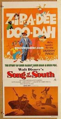 h909 SONG OF THE SOUTH Australian daybill movie poster R80s Walt Disney