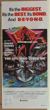 h911 SPY WHO LOVED ME Australian daybill movie poster '77 Moore as Bond!