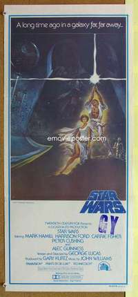 h912 STAR WARS #1 Australian daybill movie poster '77 George Lucas classic!
