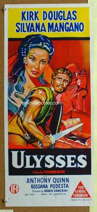 h926 ULYSSES Australian daybill movie poster '55 Kirk Douglas, Mangano