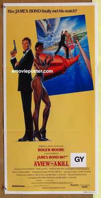 h927 VIEW TO A KILL Australian daybill movie poster '85 Moore as James Bond!