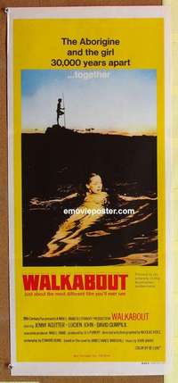 h928 WALKABOUT Australian daybill movie poster '71 Nicolas Roeg classic!