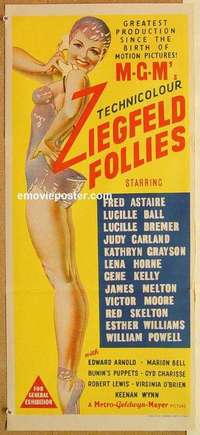 h934 ZIEGFELD FOLLIES Australian daybill movie poster '45 all-star!
