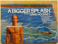 h192 BIGGER SPLASH British quad movie poster '74 David Hockney, gay!