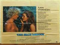 h198 BLUE LAGOON British quad movie poster '80 Brooke Shields, Chris Atkins