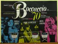 h199 BOCCACCIO '70 British quad movie poster '62 Fellini, Loren