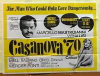 h228 CASANOVA '70 British quad movie poster '65 Mastroianni, Lisi
