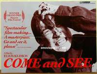 h231 COME & SEE British quad movie poster '85 WWII, Elem Klimov