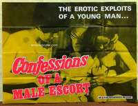 h233 CONFESSIONS OF A MALE ESCORT British quad movie poster '71 sex!