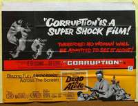 h235 CORRUPTION British quad movie poster '68