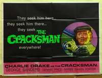 h236 CRACKSMAN British quad movie poster '63 Charlie Drake, Sanders
