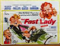 h239 FAST LADY British quad movie poster '62 English car racing!