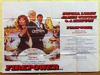 h241 FIREPOWER British quad movie poster '79 Sophia Loren, Coburn