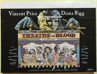 h249 THEATRE OF BLOOD British quad movie poster '73 Vincent Price