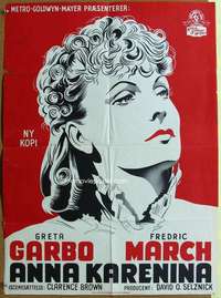 h042 ANNA KARENINA Danish movie poster R53 Greta Garbo portrait!