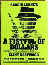 h058 FISTFUL OF DOLLARS Danish movie poster 17x24 R80s Clint Eastwood