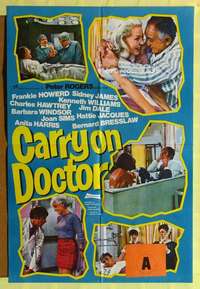 h149 CARRY ON DOCTOR English one-sheet movie poster '72 hospital sex!