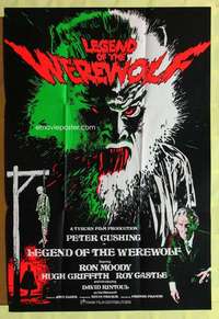 h160 LEGEND OF THE WEREWOLF English one-sheet movie poster '75 wild image!