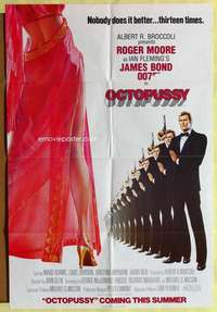 h162 OCTOPUSSY advance English one-sheet movie poster '83 Moore as Bond!